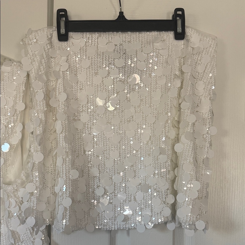 🔥🔥Mable White Sequin tank and mini skirt set - Picture 6 of 16